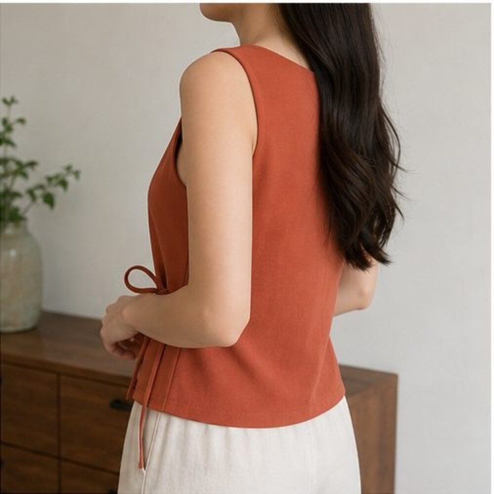 Rust Smocked Top - Picture 3 of 6